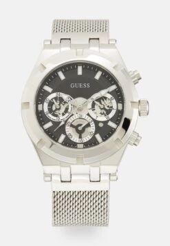 Guess Continental - Chronograph Watch - Silver-Coloured Tone/Black Sunray