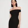 Dahlia Off Shoulder Dress - Cocktail Dress / Party Dress - Jet Black