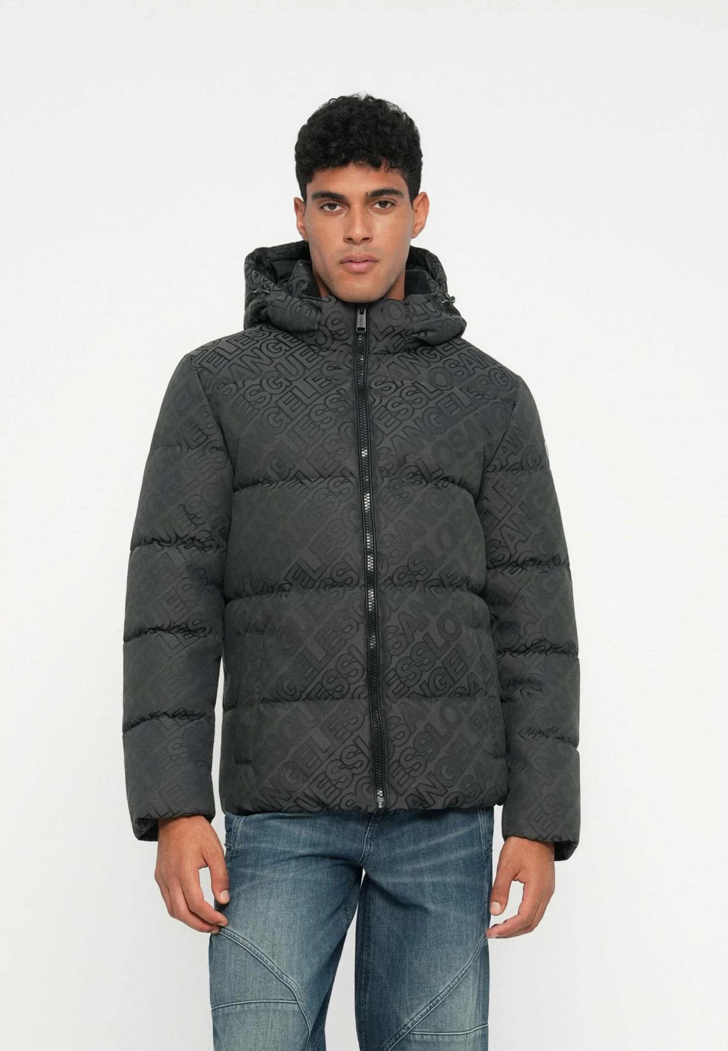 Guess ALL OVER LOGO JACKET - Winter Jacket - Black 1 Guess ALL OVER LOGO JACKET - Winter Jacket - Black