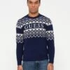 Guess JACQUARD - Jumper - Smart Blue