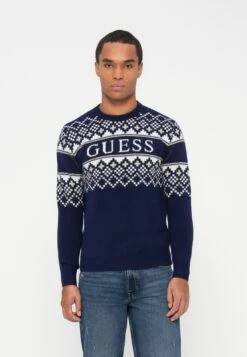 Guess JACQUARD - Jumper - Smart Blue