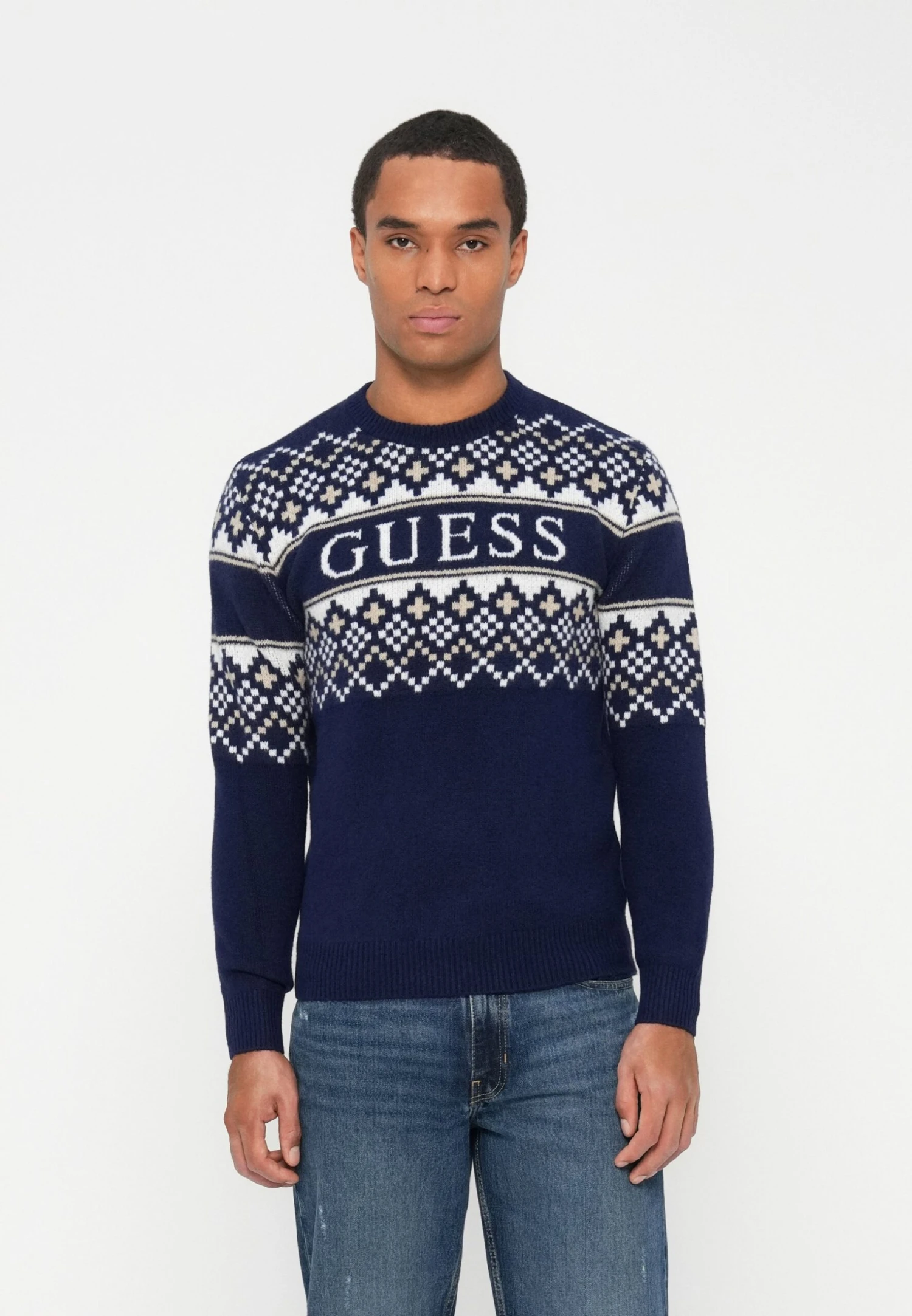 Guess JACQUARD - Jumper - Smart Blue 1 Guess JACQUARD - Jumper - Smart Blue