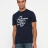 Guess DROP SHADOW TEE - Print T-shirt - Smart Blue