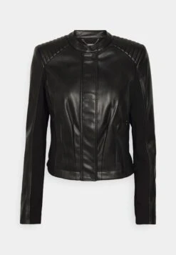 Guess New Fiammetta Jacket - Faux Leather Jacket - Jet Black -Guess Clothing Sale 9417f0c539b541849f6afb4e8e5456ec