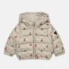 Guess BABY HOODED PADDED PUFFER UNISEX - Winter Jacket - Rustic Beige