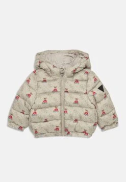 Guess BABY HOODED PADDED PUFFER UNISEX - Winter Jacket - Rustic Beige