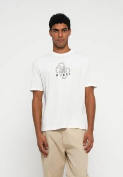 Guess BASIC QUATTRO TEE - Print T-shirt - Pure White