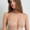 Guess EVELINE DEEP PLUNGE - Balconette Bra - Ibex Light Brown