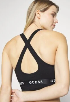 Guess Aline Bra Eco Stretch- Medium Support Sports Bra - Jet Black -Guess Clothing Sale 9c20f13bf1f446d1828d45a8bf57d2d3