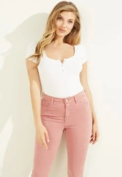 Guess Es Ss Karlee Jewel Btn Henley - Basic T-Shirt