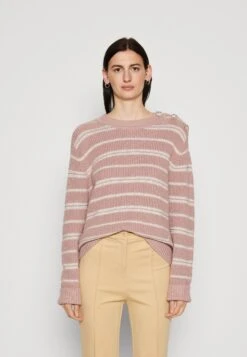 Guess Ls Striped Jewel Btn - Jumper - Rosy Violet And Blus