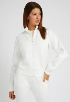 Guess New Allie Scuba Zip - Zip-Up Sweatshirt - Weiß