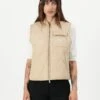 QUILTED PUFFER - Waistcoat - Safari Tan