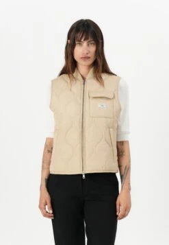 QUILTED PUFFER - Waistcoat - Safari Tan