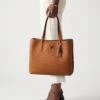 Guess MERIDIAN GIRLFRIEND TOTE - Handbag - Cognac