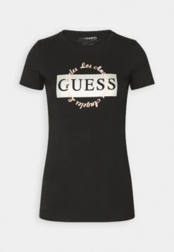 Guess Ss Cn Round Logo - Print T-Shirt - Jet Black -Guess Clothing Sale a29e25b70ebb448ab16d71dc26500804