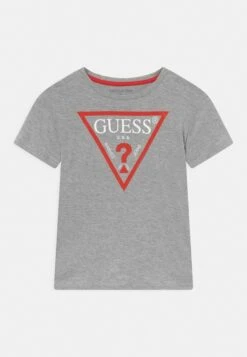 Guess Junior Core- Print T-Shirt - Light Heather Grey