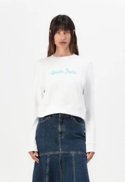 CROPPED FLOWER - Sweatshirt - Pure White