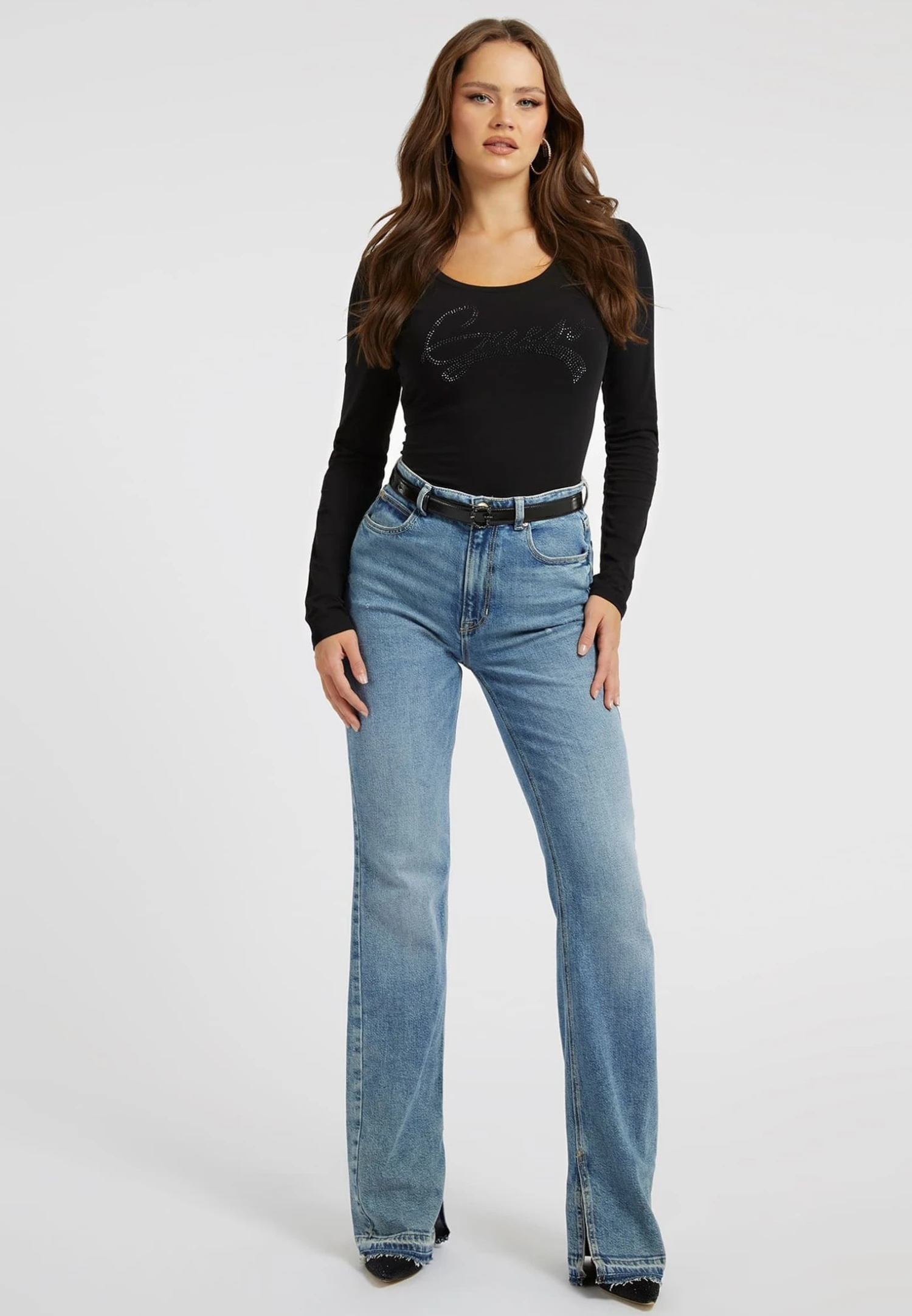 Guess Ls Rn Adelina - Long Sleeved Top - Schwarz 2 Guess Ls Rn Adelina - Long Sleeved Top - Schwarz - Image 2