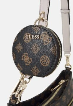 Guess X Banksy Brandalised Top Zip Shoulder - Handbag - Mocha Logo -Guess Clothing Sale a6d87e26f01446bfb2a64da7532e7e21