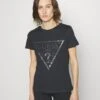 Guess Adele Ss Cn- Print T-Shirt - Blue Graphite Grey