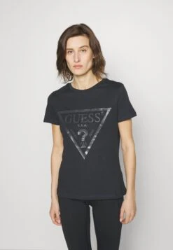 Guess Adele Ss Cn- Print T-Shirt - Blue Graphite Grey