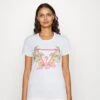 Guess Triangle Flowers - Print T-Shirt - Pure White