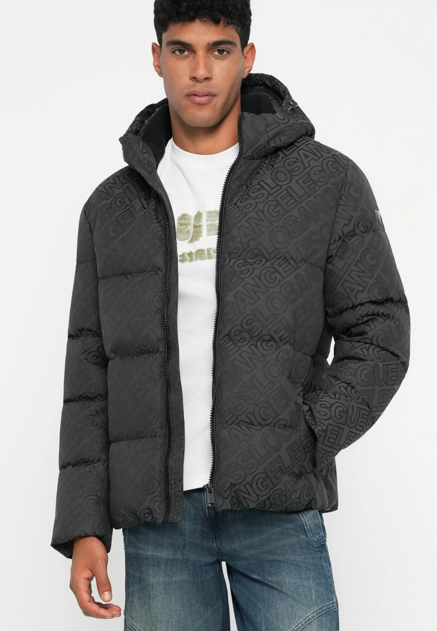 Guess ALL OVER LOGO JACKET - Winter Jacket - Black 4 Guess ALL OVER LOGO JACKET - Winter Jacket - Black - Image 4