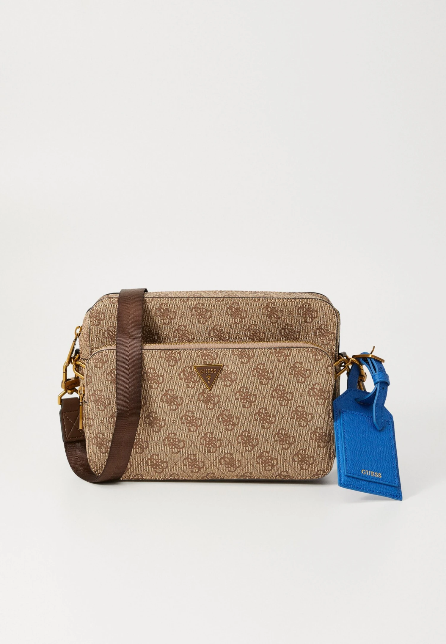 Guess MILANO DOUBLE CROSSBODY - Cross Body Bag - Beige/brown/blue 2 Guess MILANO DOUBLE CROSSBODY - Cross Body Bag - Beige/brown/blue - Image 2