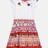 Guess Junior Mixed Dress - Jersey Dress - Pure White