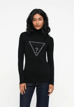 Guess MELANIE TRIANGLE LOGO - Jumper - Jet Black