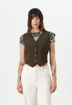 Guess THEOLINE PERFECT VEST - Waistcoat - Espresso Brown