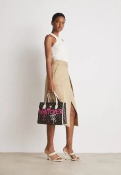 Guess X Banksy Brandalised Compartment Tote - Handbag - Mocha Logo -Guess Clothing Sale aab20f71226847588a0e8249ad706b72