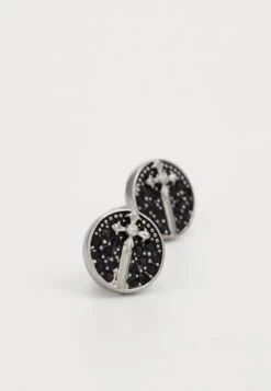 Guess REBEL KNIGHT - Earrings - Silver-coloured -Guess Clothing Sale ab01e4f25af94b62a9fcf24e93ac09a6