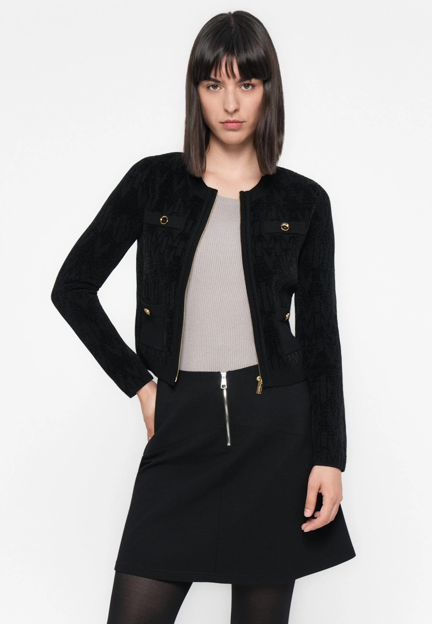 ADELE LOGO CHENILLE JACKET - Summer Jacket - Jet Black 4 ADELE LOGO CHENILLE JACKET - Summer Jacket - Jet Black - Image 4