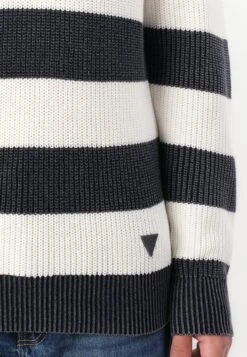 Guess HERBIE RIBBED WASHED SWEATE - Jumper - Smart Blue/salt White -Guess Clothing Sale ad4fe0994f6f4fa0ac50f93323f0a15c