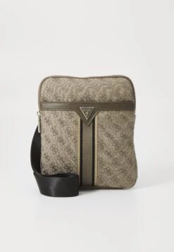 Guess MILANO CROSSBODY FLAT - Cross Body Bag - Sand/military Green