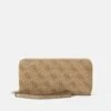 Guess BRENTON ZIP AROUND - Wallet - Latte Logo