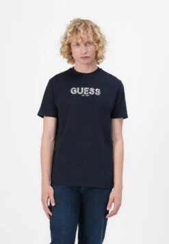 Guess EMBROIDERY LOGO - Print T-shirt - Smart Blue