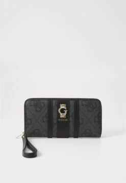 Guess ERENIA LARGE ZIP AROUND - Wallet - Coal Logo