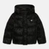 Guess HOODED LS PADDED PUFFER W ZIP - Winter Jacket - Jet Black