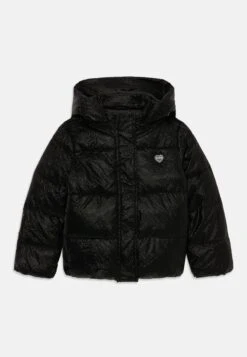 Guess HOODED LS PADDED PUFFER W ZIP - Winter Jacket - Jet Black