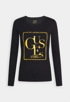 Guess Logo Tee - Long Sleeved Top - Black -Guess Clothing Sale b6aad69ff55349c4a3a392cdc8cfac5d