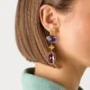Guess PETRA - Earrings - Yellow Gold-coloured/multi-coloured