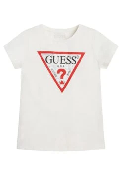Guess Logo-Dreieck - Print T-Shirt - Weiß