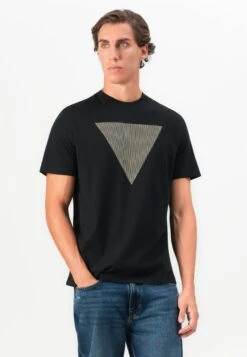 Guess TRIANGLE LOGO TEE - Print T-shirt - Jet Black -Guess Clothing Sale bab873850b4a4d95a92f46698c7df851