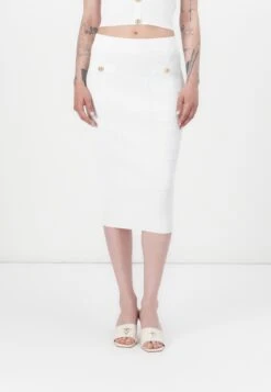Guess EVANGELINE SKIRT - Pencil Skirt - Cream White