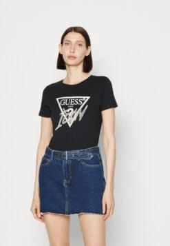 Guess Icon Tee - Print T-Shirt - Jet Black
