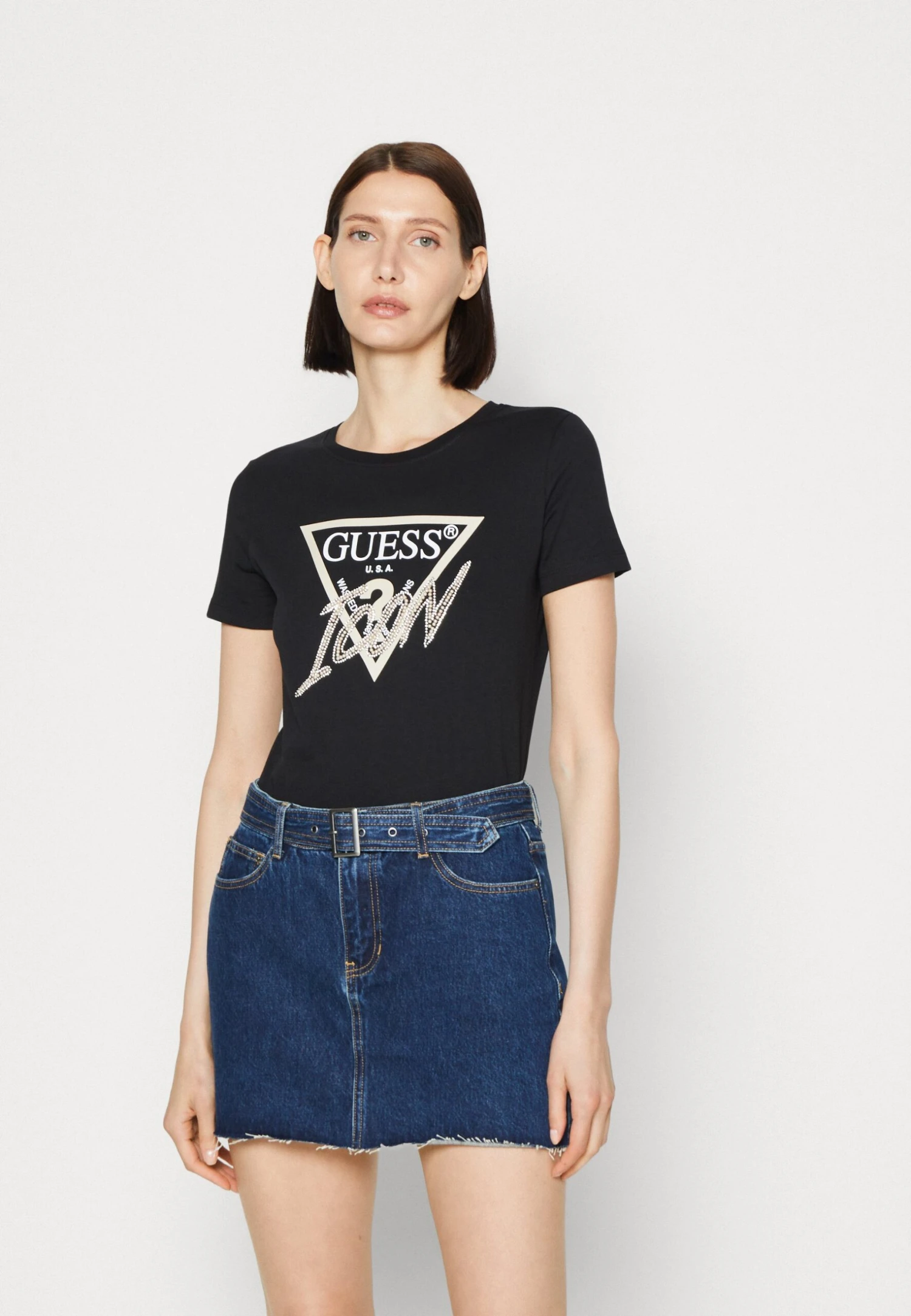 Guess Icon Tee - Print T-Shirt - Jet Black 1 Guess Icon Tee - Print T-Shirt - Jet Black