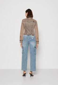 Rose Western Button Up - Denim Jacket - Go Pink Acid Wash -Guess Clothing Sale bc89ea42492b4d599c4999d303f946ac